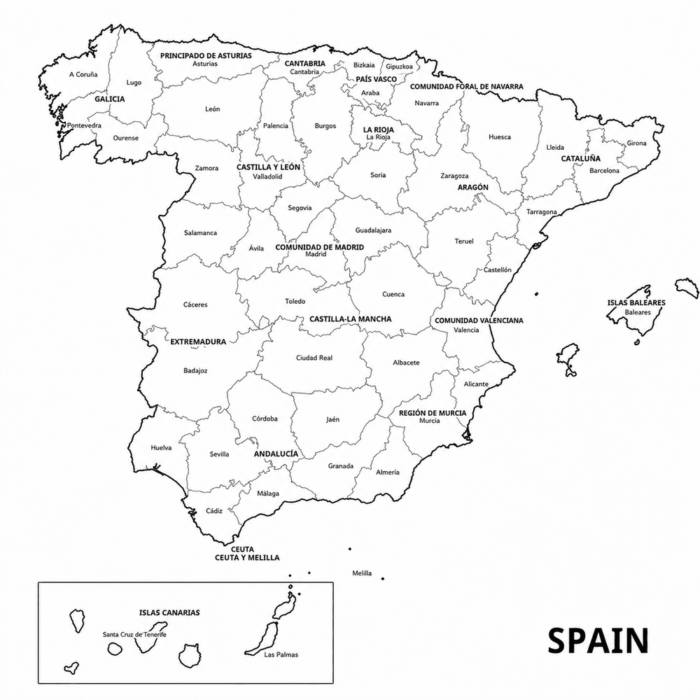 Mapa de España por provincias; Barcelona señalada como sede de Isoterma Montajes.